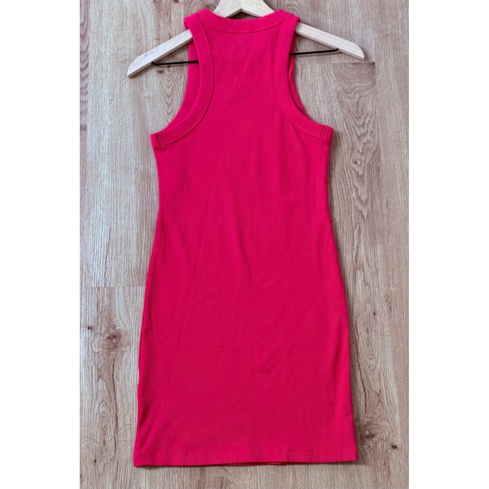 Aritzia Tna Ribbed Pink Quartz Mini Dress Size Small Sleeveless Bodycon - Picture 4 of 6